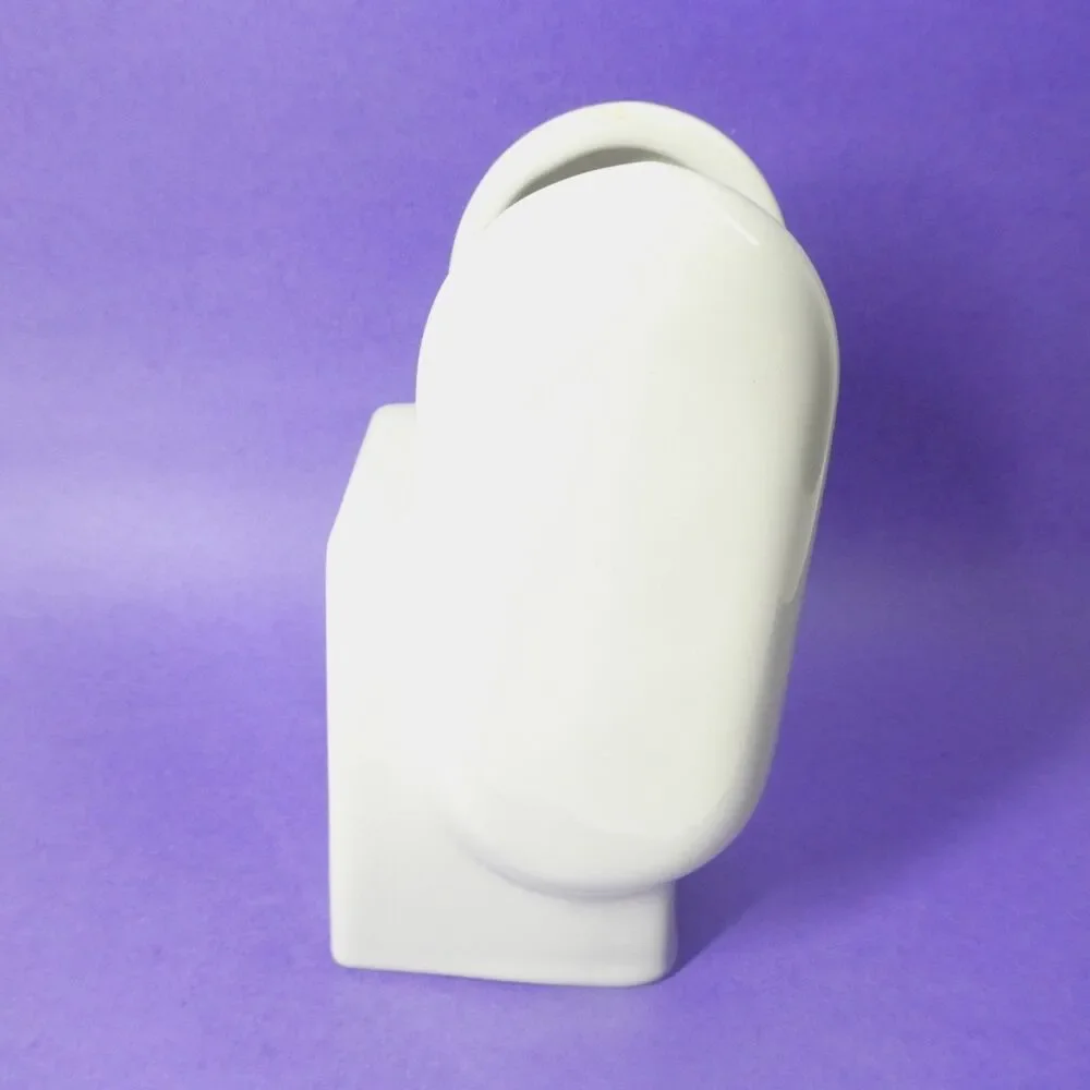 Postmodern Vase Abstract Gray Ceramic Vintage 1980s